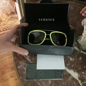 Versace Volt Yellow Sunglasses (VE2173) *NEVER WORN* Versace VE2251 100287 Gold Sunglasses for Man – LookerOnline main image 3